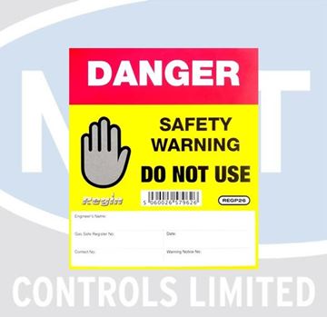 Picture of REGP26 DANGER DO NOT USE STICKER/TAG WITH ENGINEER DETAILS