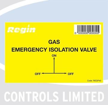Picture of REGP43 GAS ISOLATION VALVE STICKER