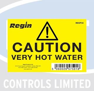 Picture of REGP34 CAUTION VERY HOT WATER STICKER