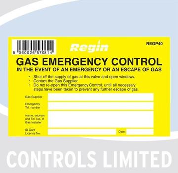 Picture of REGP40 GAS EMERGENCY CONTROL STICKER (8)